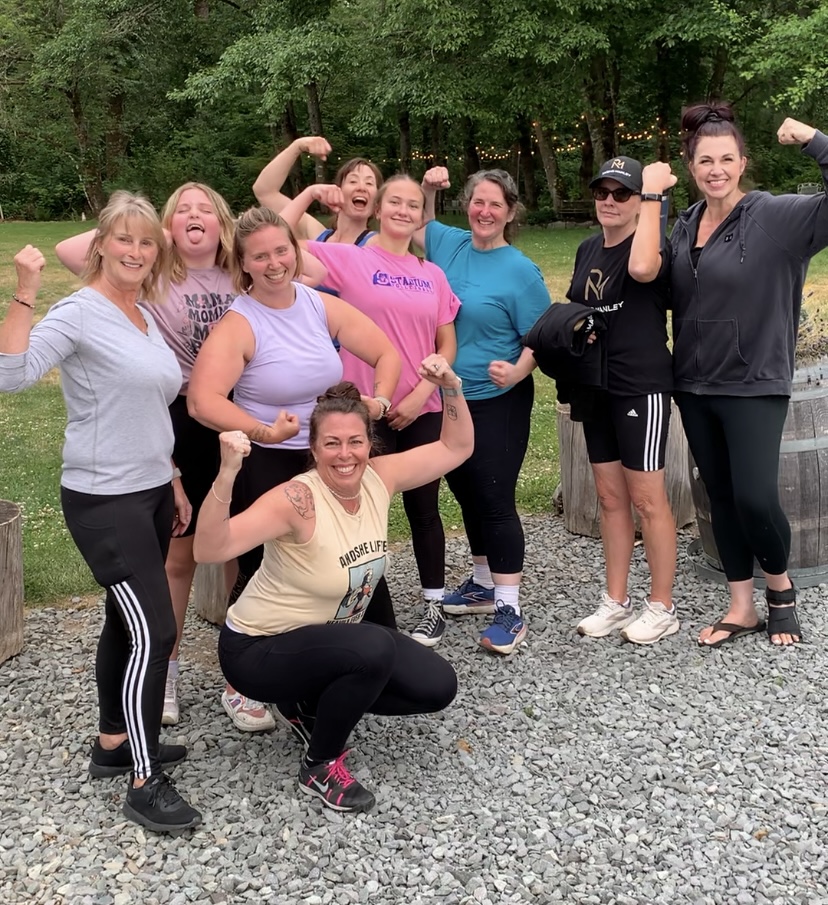 Group workout, women of all ages,